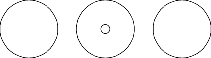 Swarovski 5811 Round (Large Hole) Line Drawing
