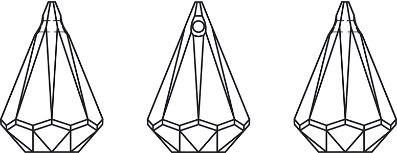 Swarovski Crystal Pendants - 6022 - Raindrop Line Drawing