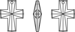 Swarovski Crystal Pendants - 6860 - Frosted CrossLine Drawing