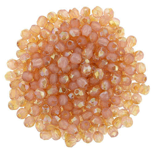 2mm - Milky Pink - Celsian - Faceted Round Firepolish - 50 Bead Strand - 1-02-Z71010
