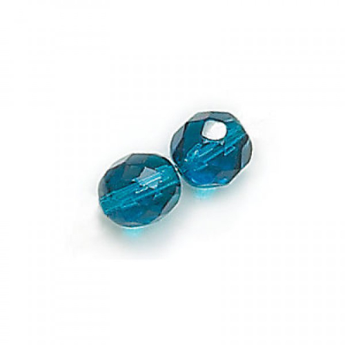 6mm Capri Blue Fire Polished Round Beads - 6008 - (discontinued)