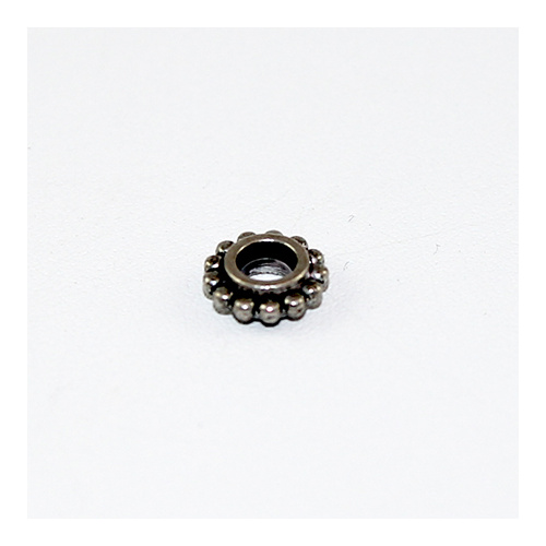 Flat Rope Spacer with Large Hole Bead - Antique Silver