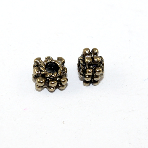 Rope Spacer Bead - Antique Gold - 10 Pieces