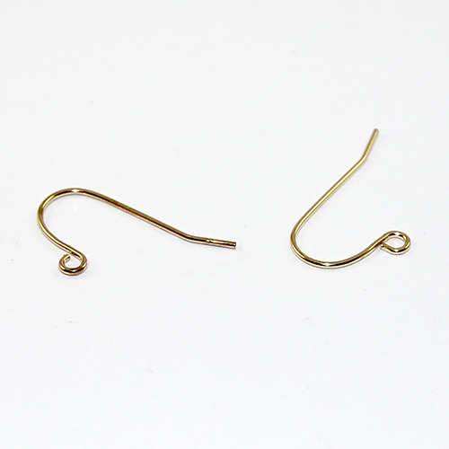 Plain Ear Hook - Large - Pair - Gold
