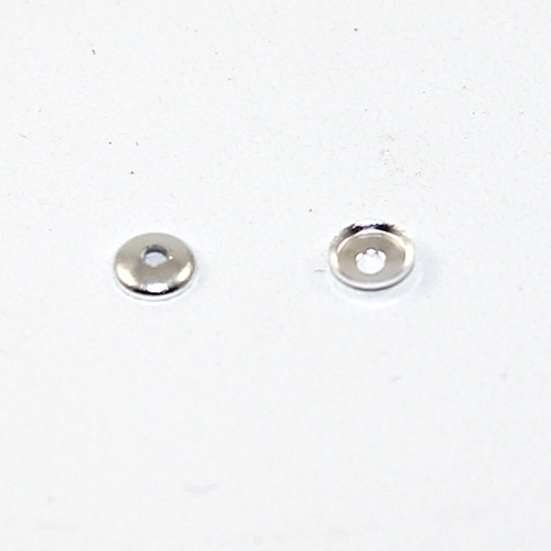 4mm Domed Bead Cap - Silver