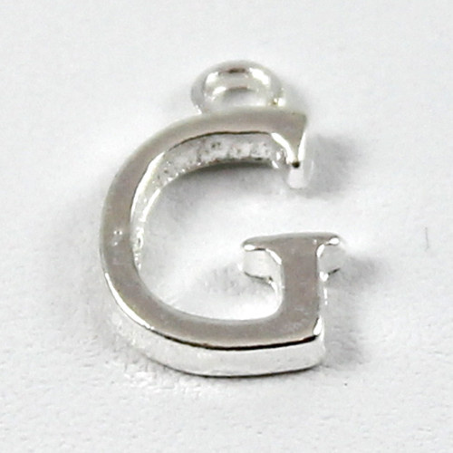Letter "G" Charm - Silver Plate