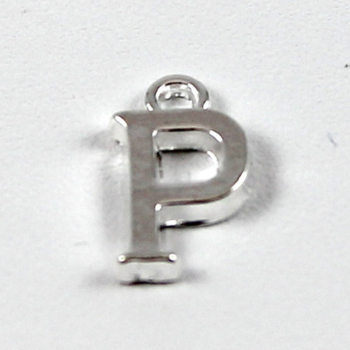 Letter "P" Charm - Silver Plate