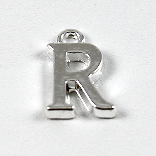 Letter "R" Charm - Silver Plate