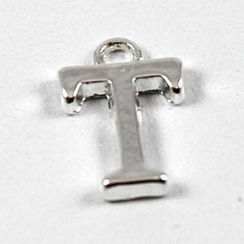 Letter "T" Charm - Silver Plate