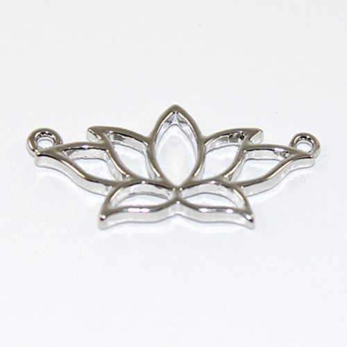 26mm Lotus Flower Connector - Antique Silver Plated