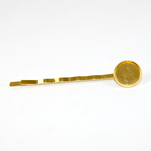 12mm Cabochon Setting Bobby Pin - Gold