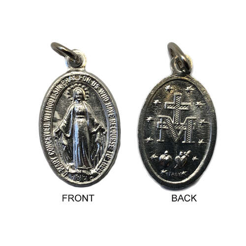 Holy Medal - Miraculous Mary - 18mm - Silver