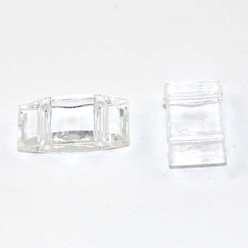 Two Hole Transparent Carrier Bead 17mm x 9mm - Clear