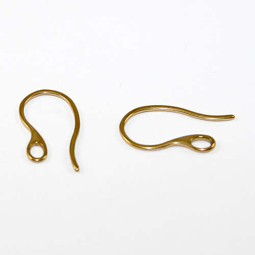 22mm 304 Stainless Steel Plain Earring Hooks - Gold Plated