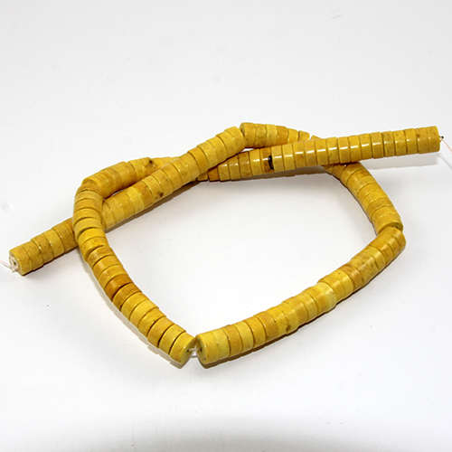4mm x 8mm Dyed Heishi Turquoise Beads - 38cm Strand - Yellow