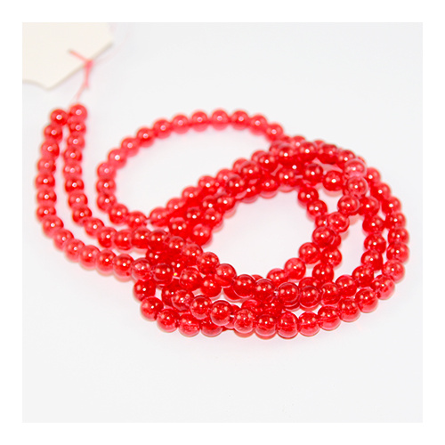 6mm Crackle Glass Beads - 78cm Strand  - Red