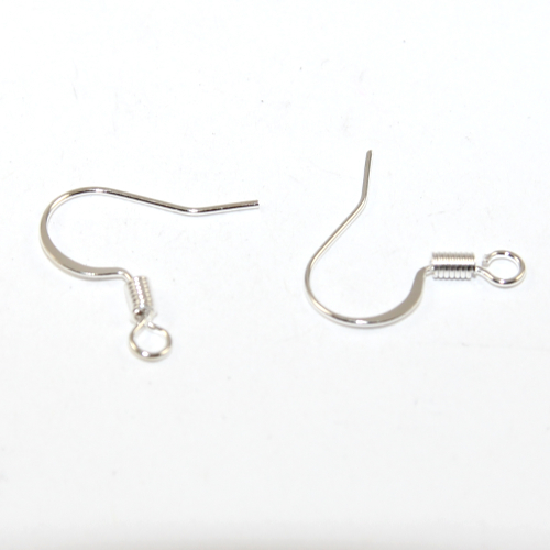 French Hook with Spring - Small - Pair - Silver