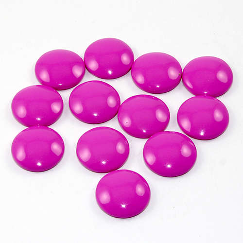 18mm Painted Glass Cabochon - Pink