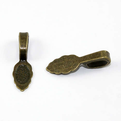 Glue on Bail - 26mm Pendant - Antique Bronze