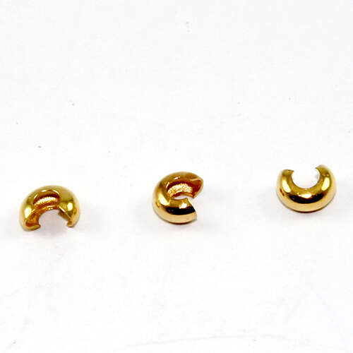 4mm Crimp Beads Covers - Gold - 100 Piece Bag