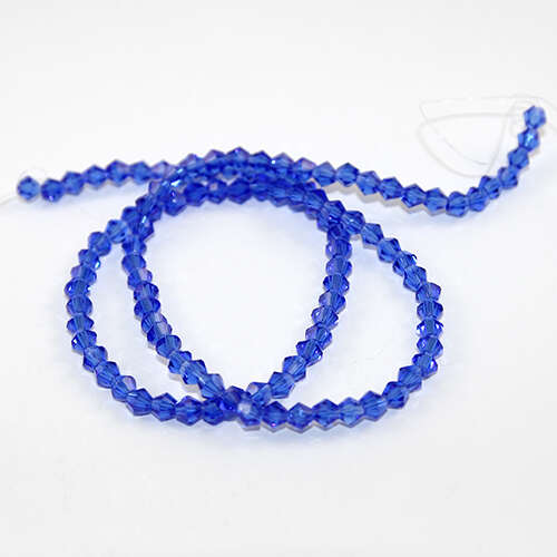 4mm Glass Bicone Beads - 45cm Strand - Blue