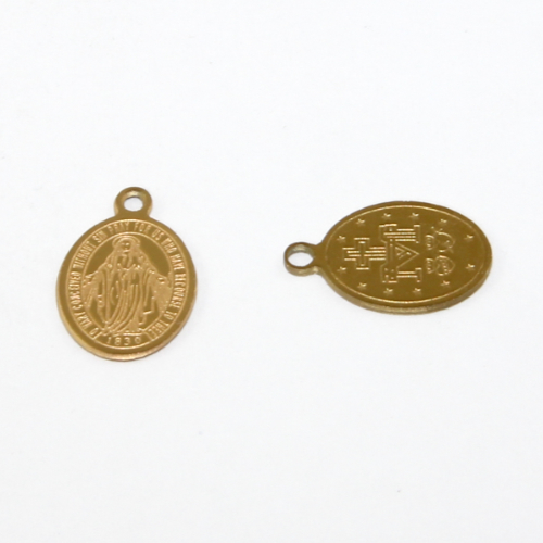 Miraculous Mary 304 Stainless Steel Medal - Gold