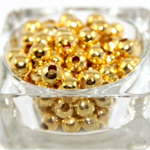 10mm Metal Round Spacer Bead - Gold