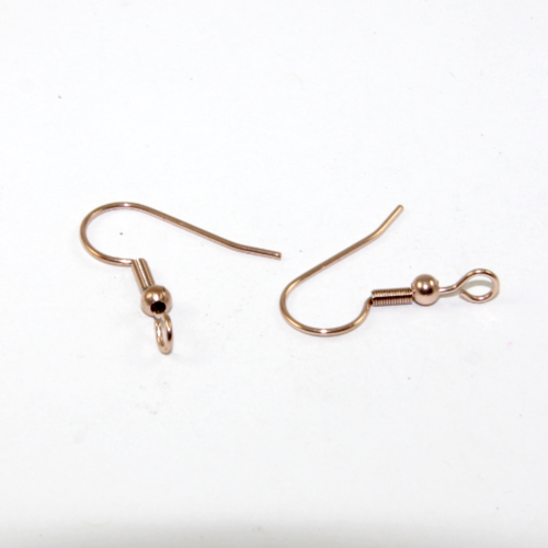 French Hook with Ball - 304 Stainless Steel - Front Facing Loop - Pair - Rose Gold