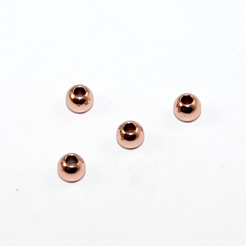 4mm Brass Spacer Bead - Rose Gold