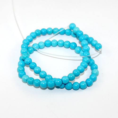 6mm Synthetic Turquoise - 38cm Strand - Blue