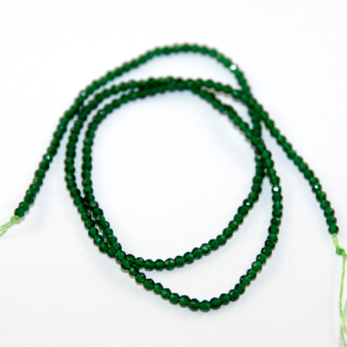 2mm Faceted Round Glass Beads - 35cm Strand - Teal