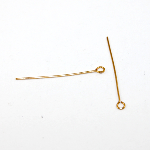 35mm x 0.7mm 304 Stainless Steel Eye Pin - Gold