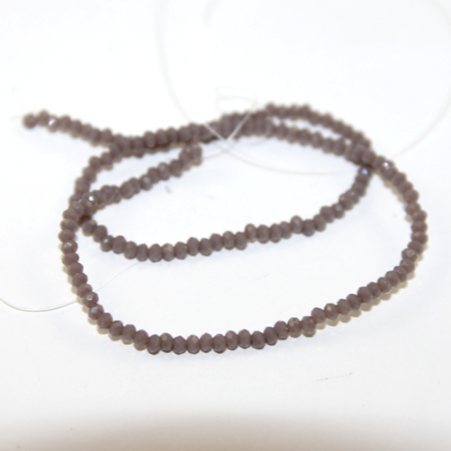 1.5mm x 2.5mm Opaque Glass Rondelle - 38cm Strand - Grey