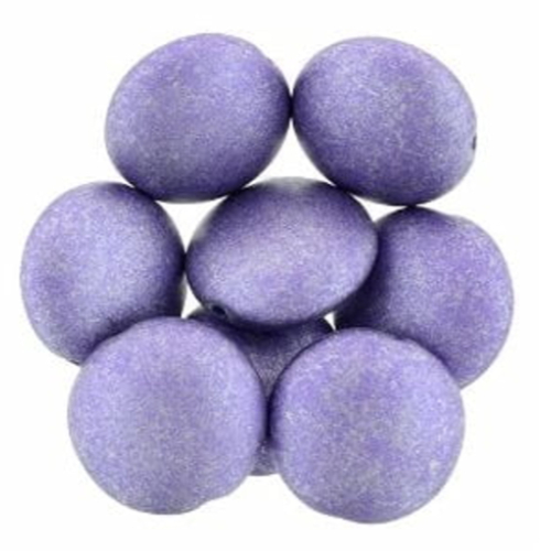14mm Cushion Round - ColorTrends: Satin Metallic Orchid - 8 Bead Strand - 375-14-29423