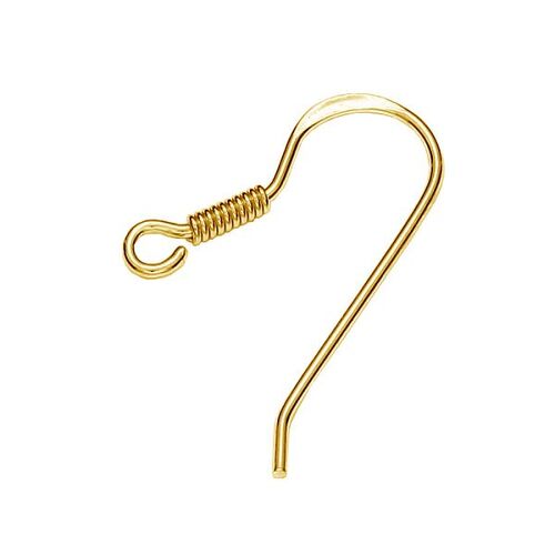 18.2mm French Hook with Spring - 925 Sterling Silver - 24k Gold - Pair