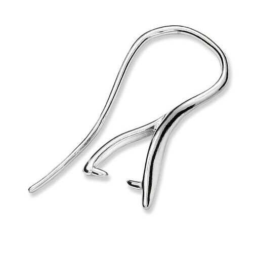15.2mm Pinch Bail Ear Hook - 925 Sterling Silver - Pair