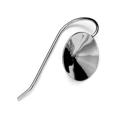 10mm (SS47) 1122 Rivoli Ear Hook - 925 Sterling Silver - Platinum - Pair