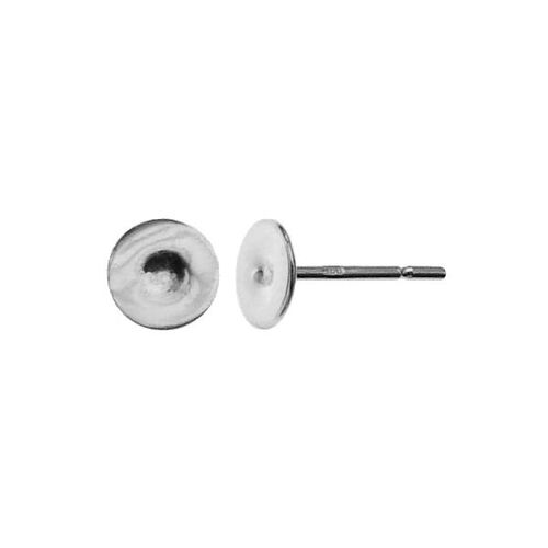 5mm Flat Pad Stud with Butterfly Back - 925 Sterling Silver - Pair