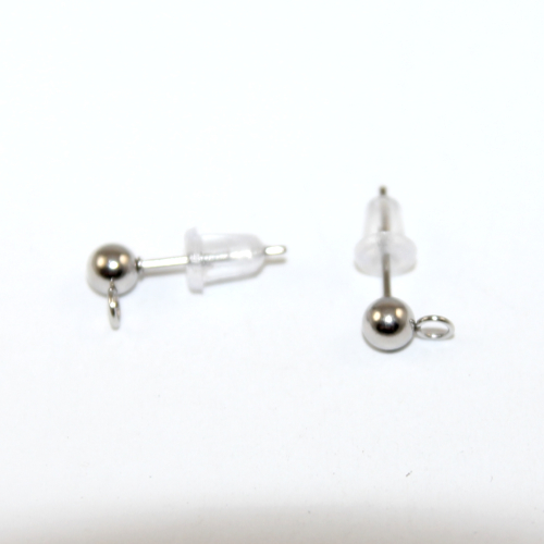 4mm Ball Post with Drop - Pair - 316 Surgical Steel