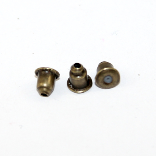 Stud Earring Back - Bullet - Pair - Antique Bronze