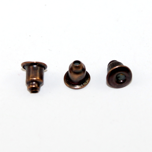 Stud Earring Back - Bullet - Pair - Antique Copper