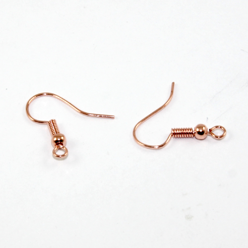20mm French Hook with Ball - Pair - Rose Gold