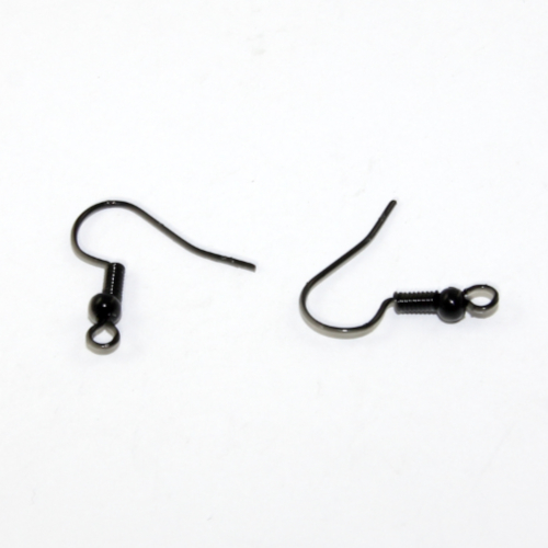 20mm French Hook with Ball - Pair - Black