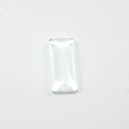 10mm x 25mm Rectangle Glass Cabochon - Clear