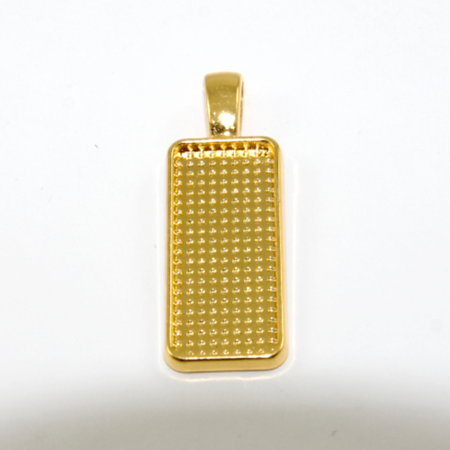 10mm x 25mm Rectangle Cabochon Setting Pendant - Bright Gold