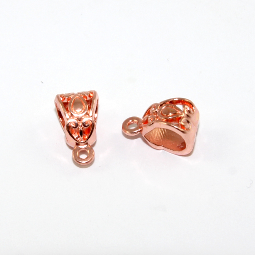 13mm x 8mm Etched Pendant Bail - Rose Gold