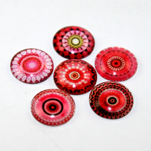 18mm Mixed Red Patterns Cabochon