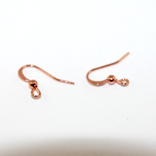 19mm x 18mm French Hook - with 3mm Ball - Pair - Rose Gold