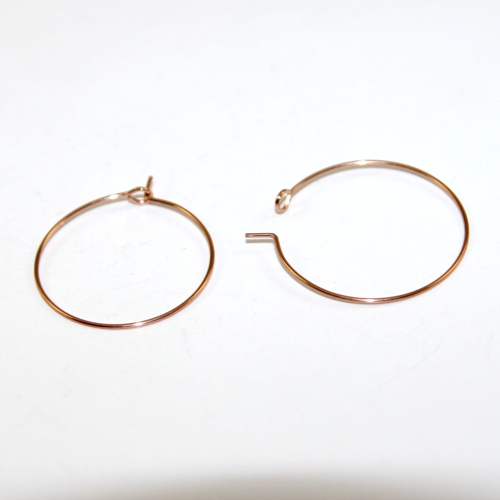 25mm 304 Stainless Steel Hoop Earring - Pair - Rose Gold