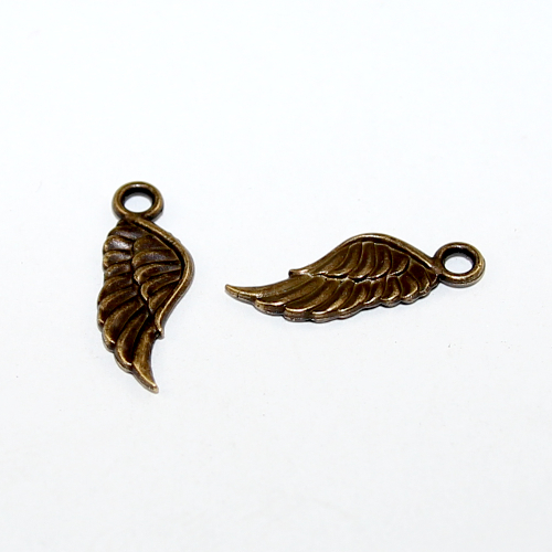 Angel Wing Charms - Antique Bronze - 2 Piece Pack